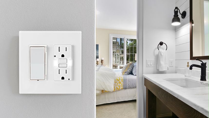 GFCI outlet and switch installed